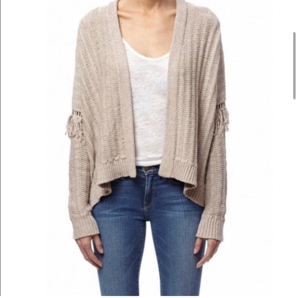 360 Cashmere Italian Yarn Fringe Cardigan